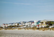 Colorful beach front homes in Carolina Beach , North Carolina