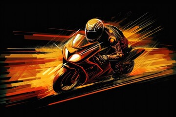 Wall Mural - Illustration of a concept Motorcycle - Artistic Interpretation - Created with Generative ai
