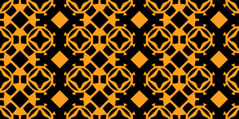 Poster - Yellow factory pattern with a repeating pattern. Vector print for surfaces, packaging, wallpapers.