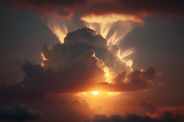 Wall Mural - sunrise created using ai generative technology