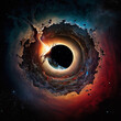 © Solidasrock - Black hole panoramic illustration view from dark space
