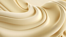 Close Up Of  A Cream Swirl On White Background With Copy Space. Generative AI Technology.