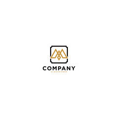 Poster - simple and modern M letter logo design

