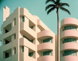 Canvas Print - modern apartment building created with Generative AI technology