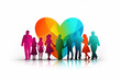 © pieter - Friends family love illustration, logo concept, isolated on white, diversity & inclusion, Generative AI
