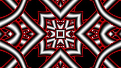 Aufkleber - Transform geometric background. Transformation weaving red ornament. Seamless 4k looping footage.