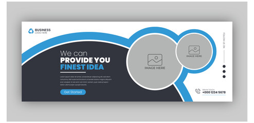 Wall Mural - digital marketing facebook cover web banner template