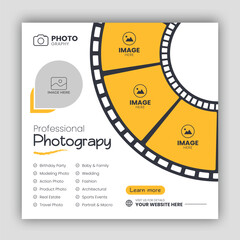 Canvas Print - Digital photography services social media post template and web banner