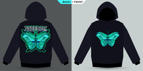 Freedom of Butterfly Shown Mock-Up Hoodie