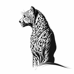 Canvas Print - Cheetah Tattoo. Generative AI