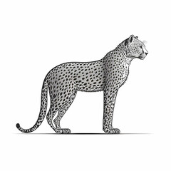 Canvas Print - Cheetah Tattoo. Generative AI