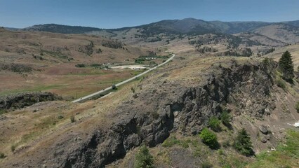 Sticker - Drone view of Osoyoos town in Okanagan Valley region of British Columbia, Canada.