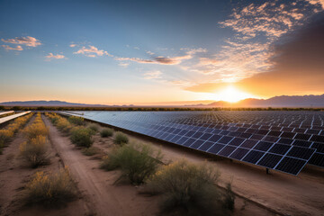 Wall Mural - Solar panels on a field.