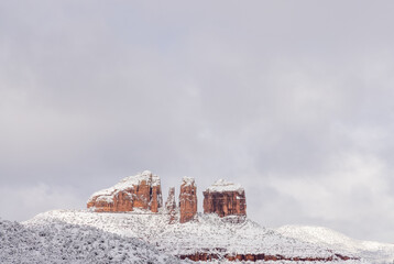 Poster - Scenic Snow Covered Landscape in Sedona Arizona in Winter