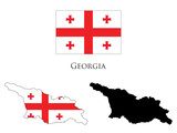 Fototapeta  - georgia flag and map illustration vector 