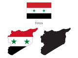 Fototapeta  - syria flag and map illustration vector 