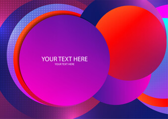 Poster - Colorful overlapping circles, modern abstract composition with shadows and text. Geometric background.