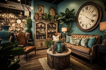 Wall Mural - home decor shop, filled with stunning and unique pieces of furniture and decorations, created with generative ai