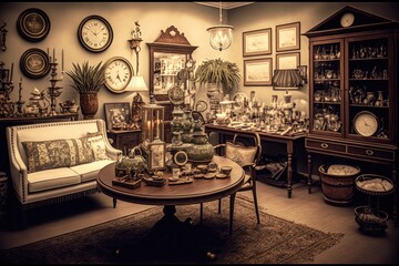 Wall Mural - home decor shop, showcasing variety of furnishings and accessories for the home, created with generative ai