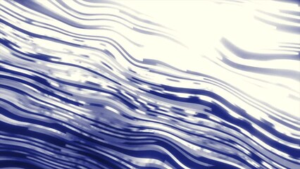 Poster - Blue animation with white stripes. Motion. Vivid animation with twitching thin stripes .