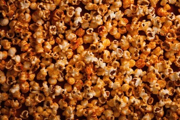 Wall Mural -  a close up of a bunch of popcorn on a table.  generative ai
