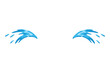 Cartoon tear drops icon. Sorrow cry streams, tear blob. Crying fluid, falling blue water drops. Isolated vector for sorrowful character weeping expression. Wet grief droplets