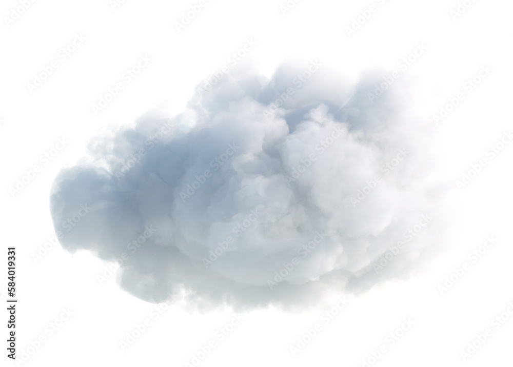 3d render of realistic white cloud isolated on transparent background ...