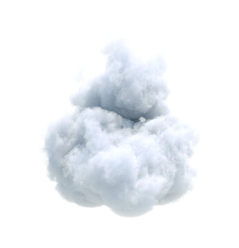 Wall Mural -  - 3d render of realistic white cloud isolated on transparent background
