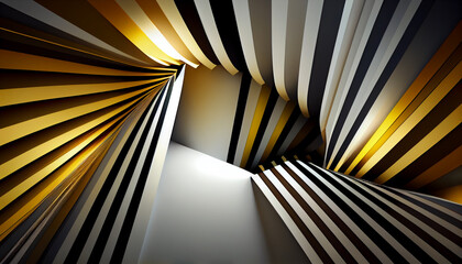 Wall Mural - Abstract 3D Background with Stripes. Generate Ai.