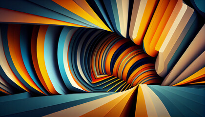 Poster - Abstract 3D Background with Stripes. Generate Ai.