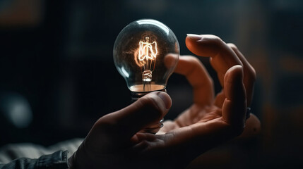 Wall Mural - light bulb in hand
