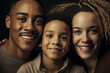 © xartproduction - Multiethnic family portrait. Multicultural relations. generative AI