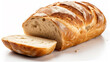 Freshly baked loaf of bread on a white background. Isolated.generative ai
