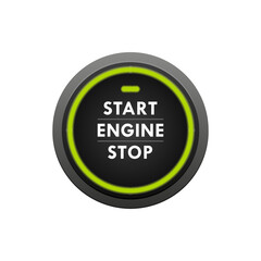 Poster - Start stop engine button. Engine starting and stopping system. Switch for motor vehicles. Vector illustration