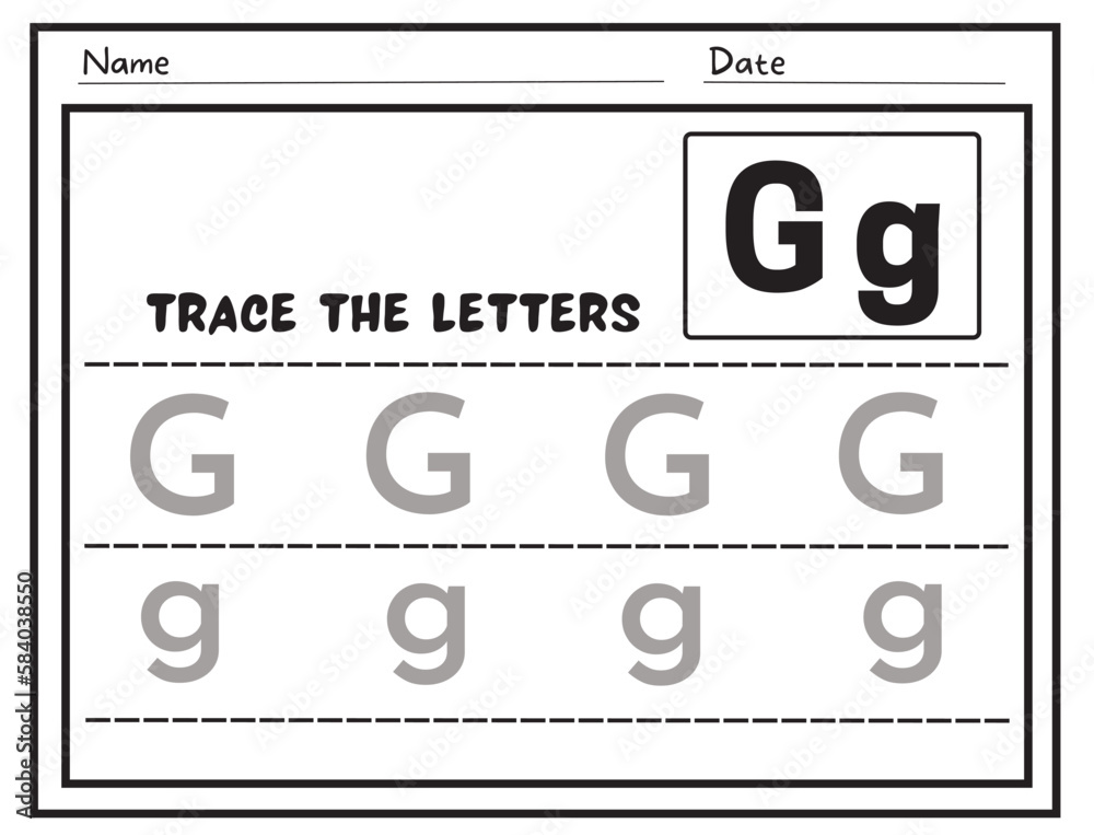 Alphabet Tracing Practice Letter G alphabet tracing practice letter g