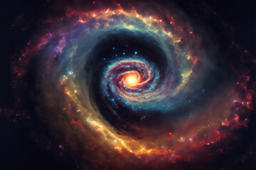 Wall Mural - Spiral Galaxy. Space with stars generative AI background