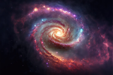 Wall Mural - Spiral Galaxy. Space with stars generative AI background
