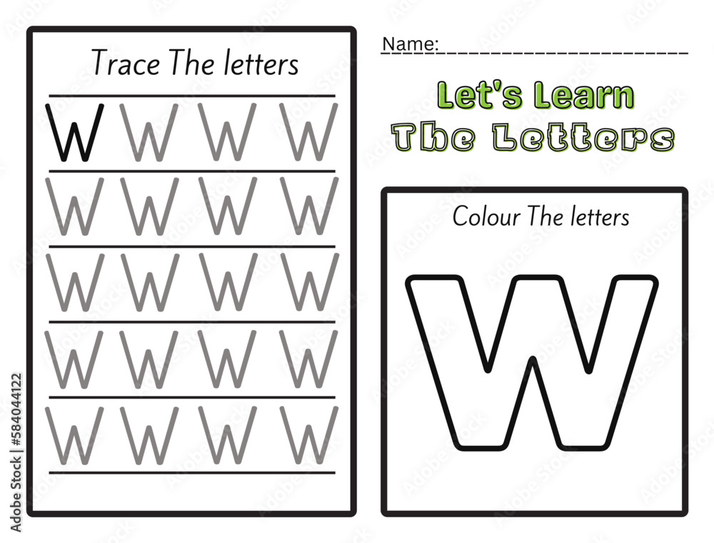 letters w. Learning Kids counting activity. Worksheet for learning ...