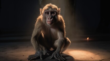 Wall Mural - monkey close up. portrait of a monkey. created with generative ai.