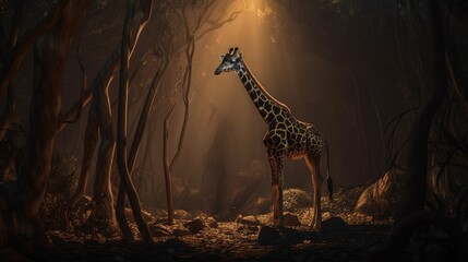Wall Mural - last giraffe. created with generative ai.
