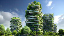 Save The Green Planet, Green Cities Future Skyline, Created Using Of AI Tool