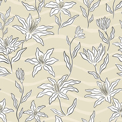 Wall Mural - Abstract floral seamless pattern. Vector illustration floral design background. 