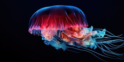 Wall Mural - Colurful and mesmerizing Deep sea jellyfish. Gen AI