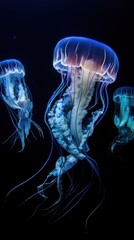 Wall Mural - Colurful and mesmerizing Deep sea jellyfish. Gen AI