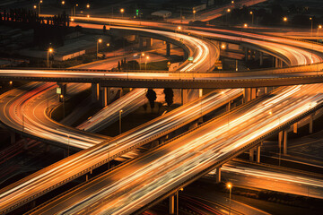 Sticker - Traffic trails on highway intersection