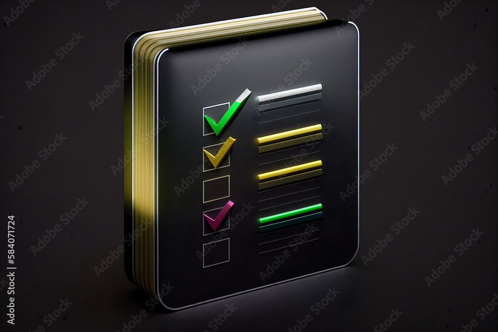 Efficiency Symbol: Check List with Tick Marks Stock Illustration ...