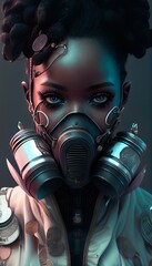 Wall Mural - portrait of a futuristic cyberpunk sci-fi girl. high-tech futuristic woman from the future. generati