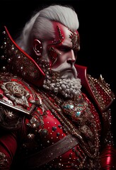 Wall Mural - portrait of fantastic warrior. high-tech futuristic man from the future. generative ai art.