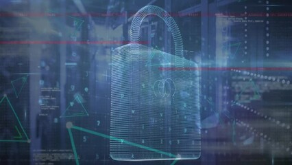 Poster - Animation of padlock and data processing over computer servers