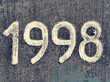 numbers 1998 illustration in grunge vintage style